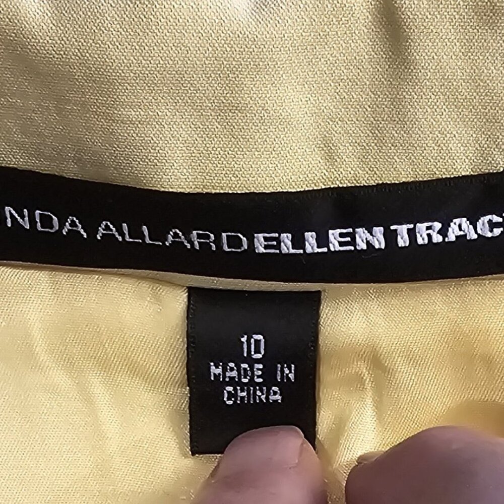 Linda Allard Tracy Allen Yellow silk pant suit - Picture 3 of 6